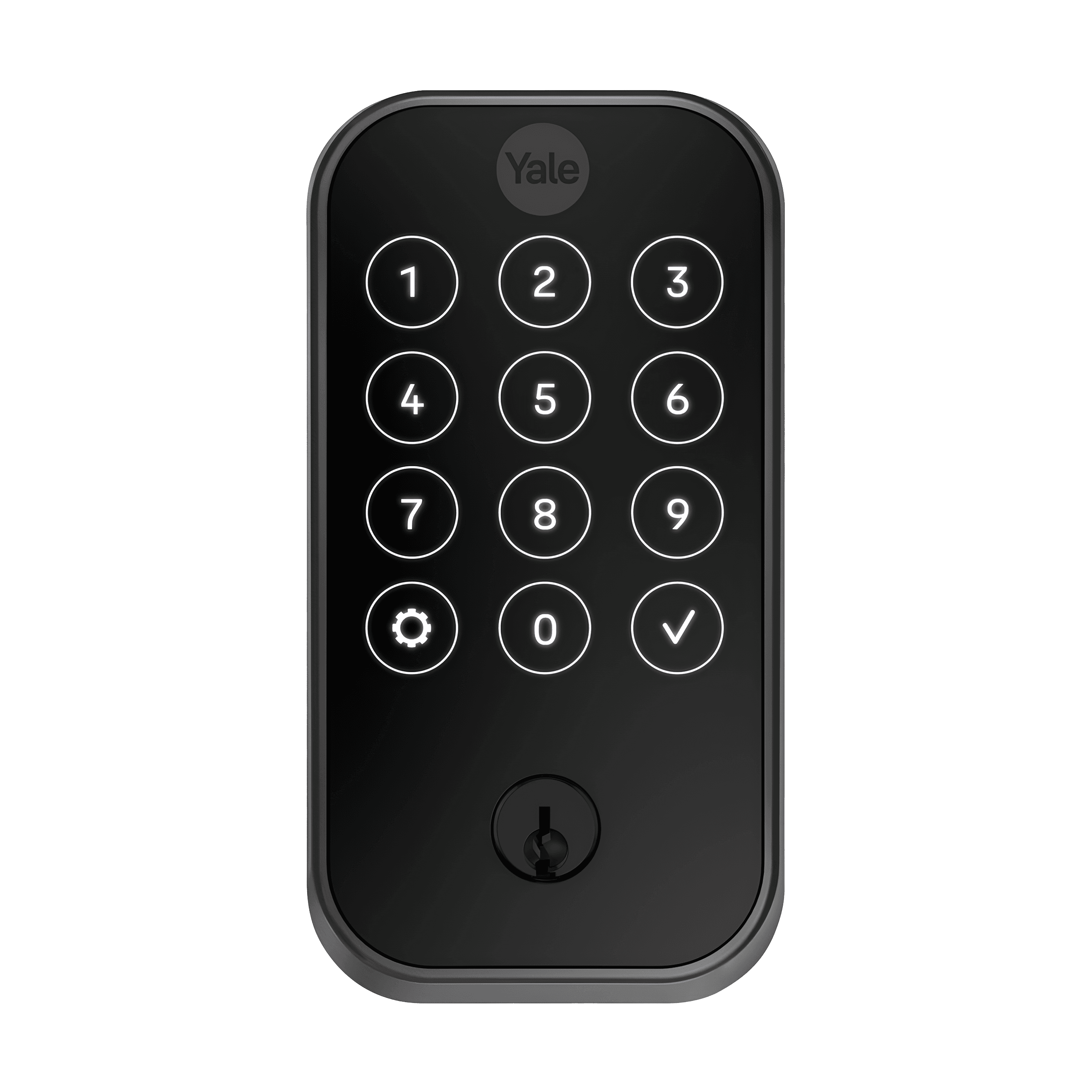 Yale Assure Lock 2 touchscreen Wi-Fi deadbolt in Black Suede, model YRD420-WF1-BSP